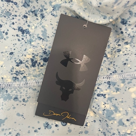 Under Armour Project Rock Heatgear Womens XS Legging Blue Athletic Compression - Picture 7 of 10